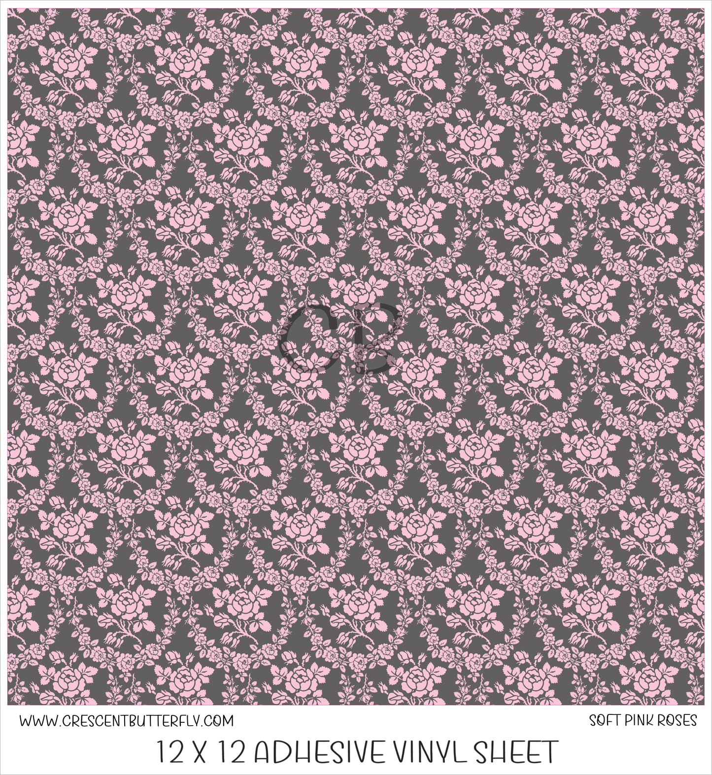 Soft Pink Roses Printed Vinyl Sheet