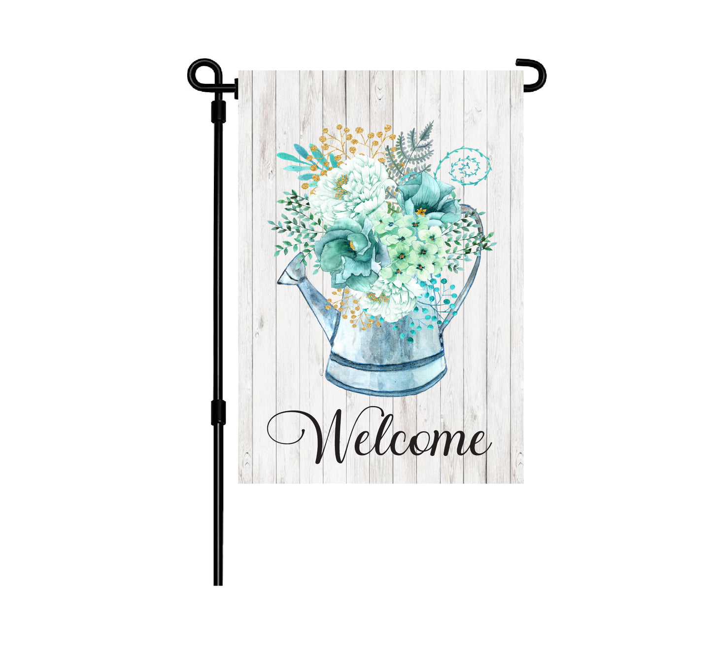 Welcome Watering Can Garden Flag