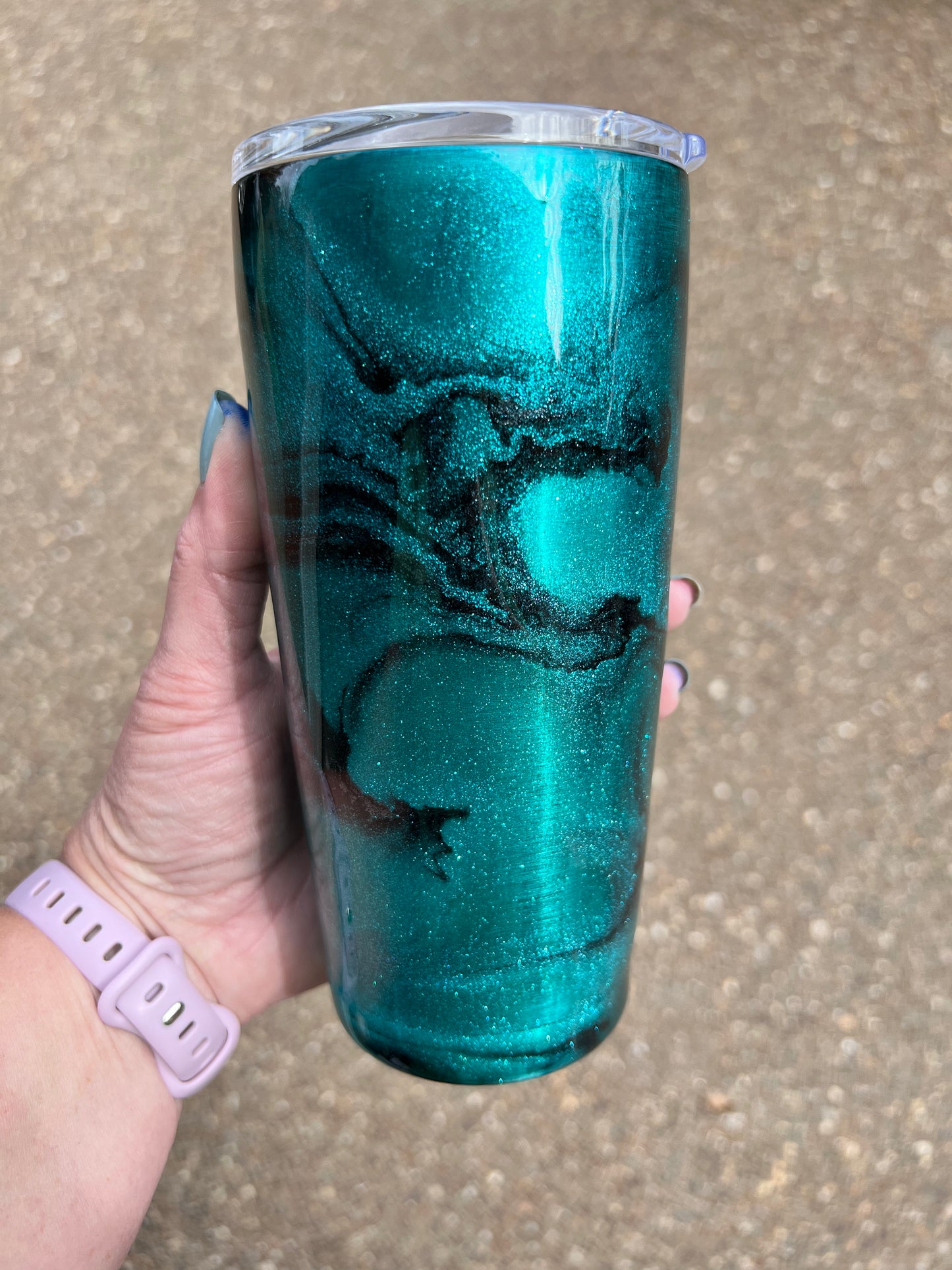 Teal & Black 20oz Reg Tumbler-Pre Made-RTS