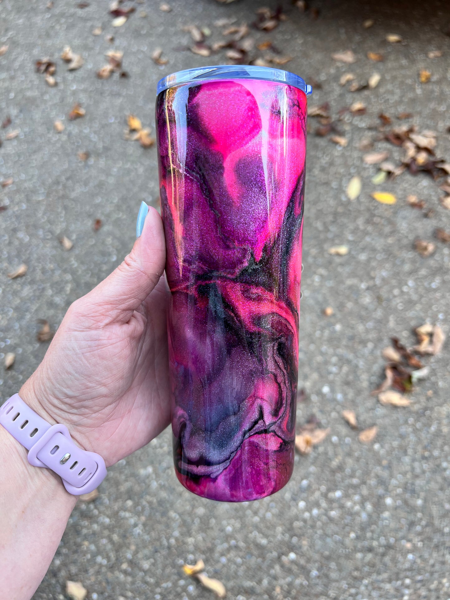 Pink & Black 20oz Skinny Tumbler-Pre Made-RTS