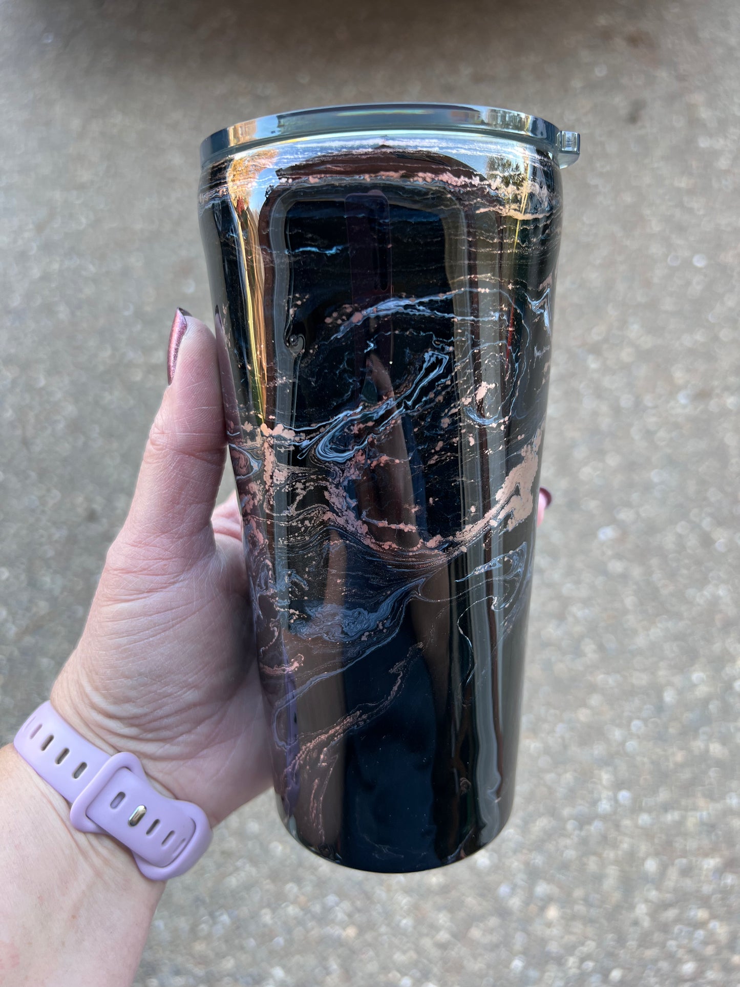 Black Marble 20oz Regular Tumbler-Pre Made-RTS