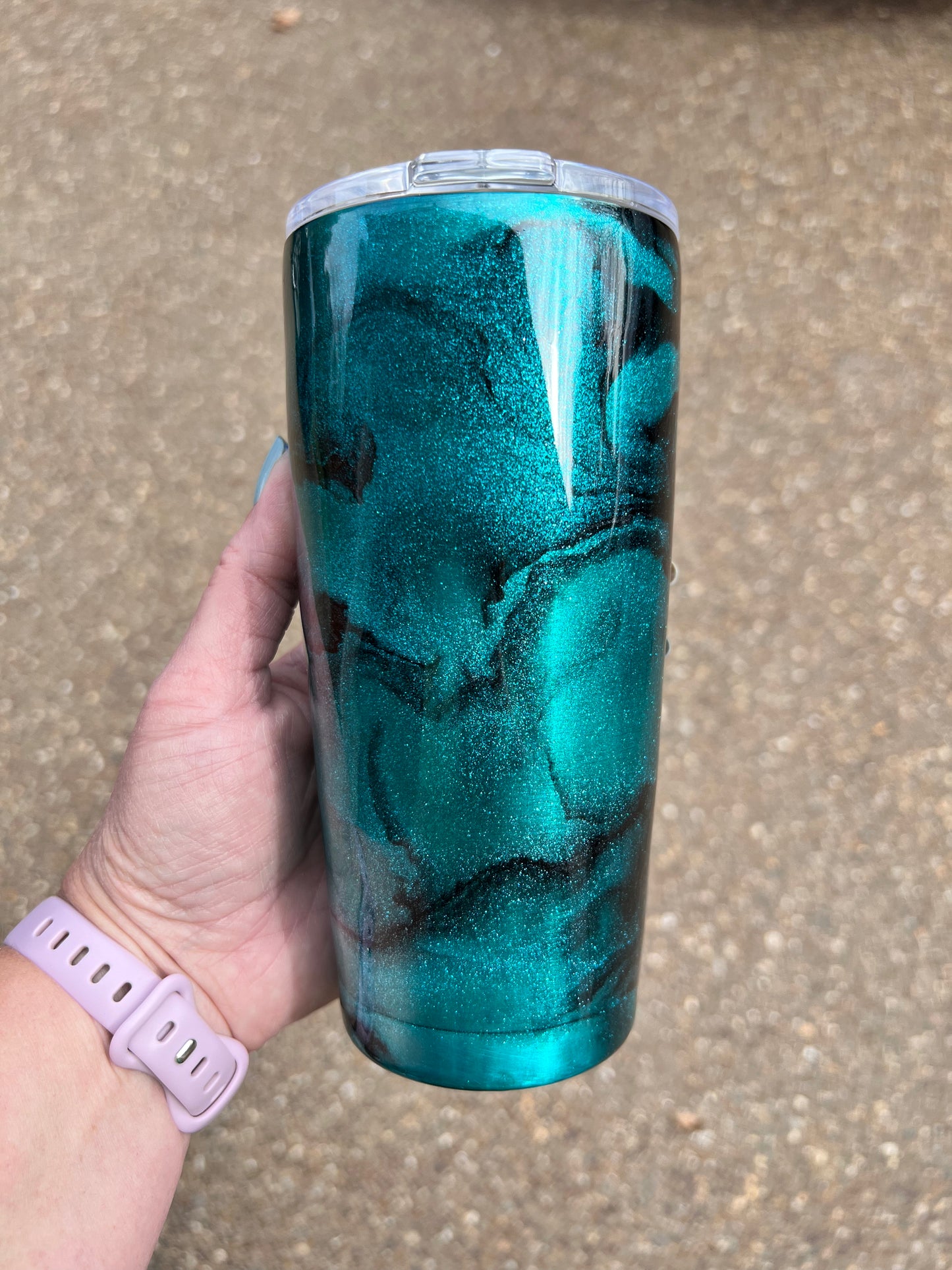 Teal & Black 20oz Reg Tumbler-Pre Made-RTS