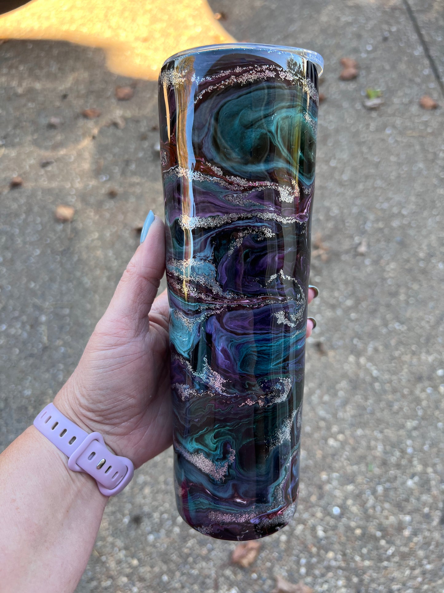 Dark Galaxy Glow 30oz Skinny Tumbler-Pre Made-RTS
