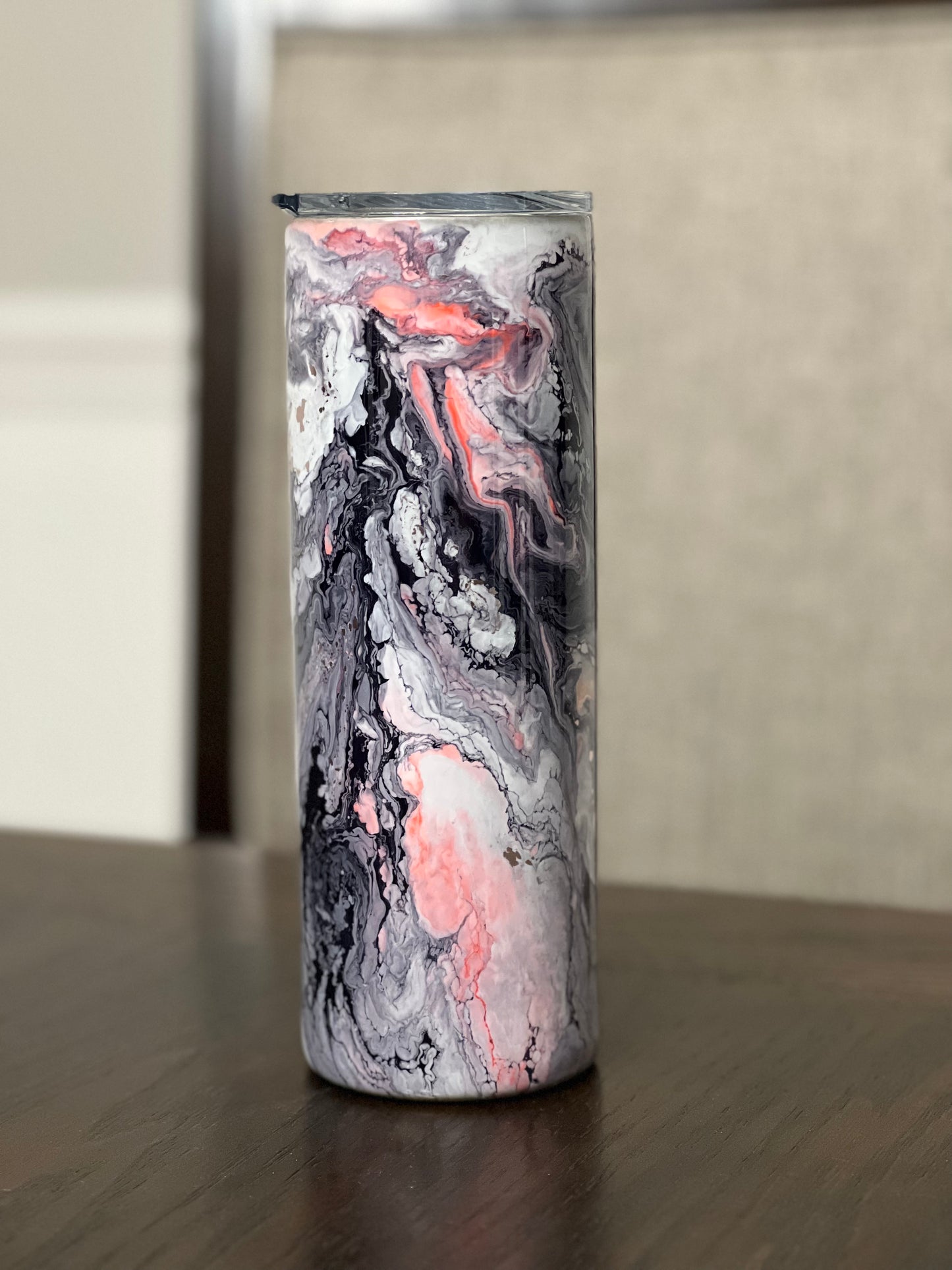 Marble Flamingo 20oz Skinny Tumbler-Pre Made-RTS