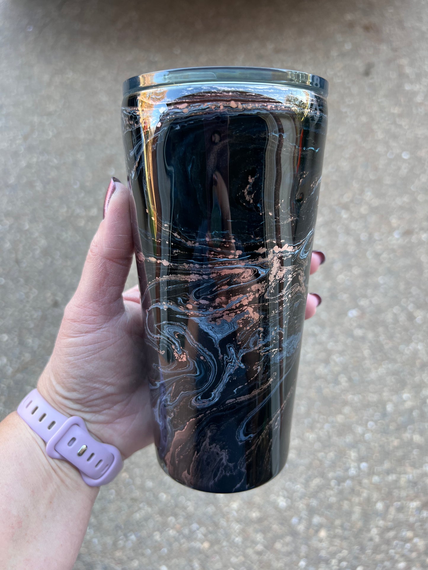 Black Marble 20oz Regular Tumbler-Pre Made-RTS
