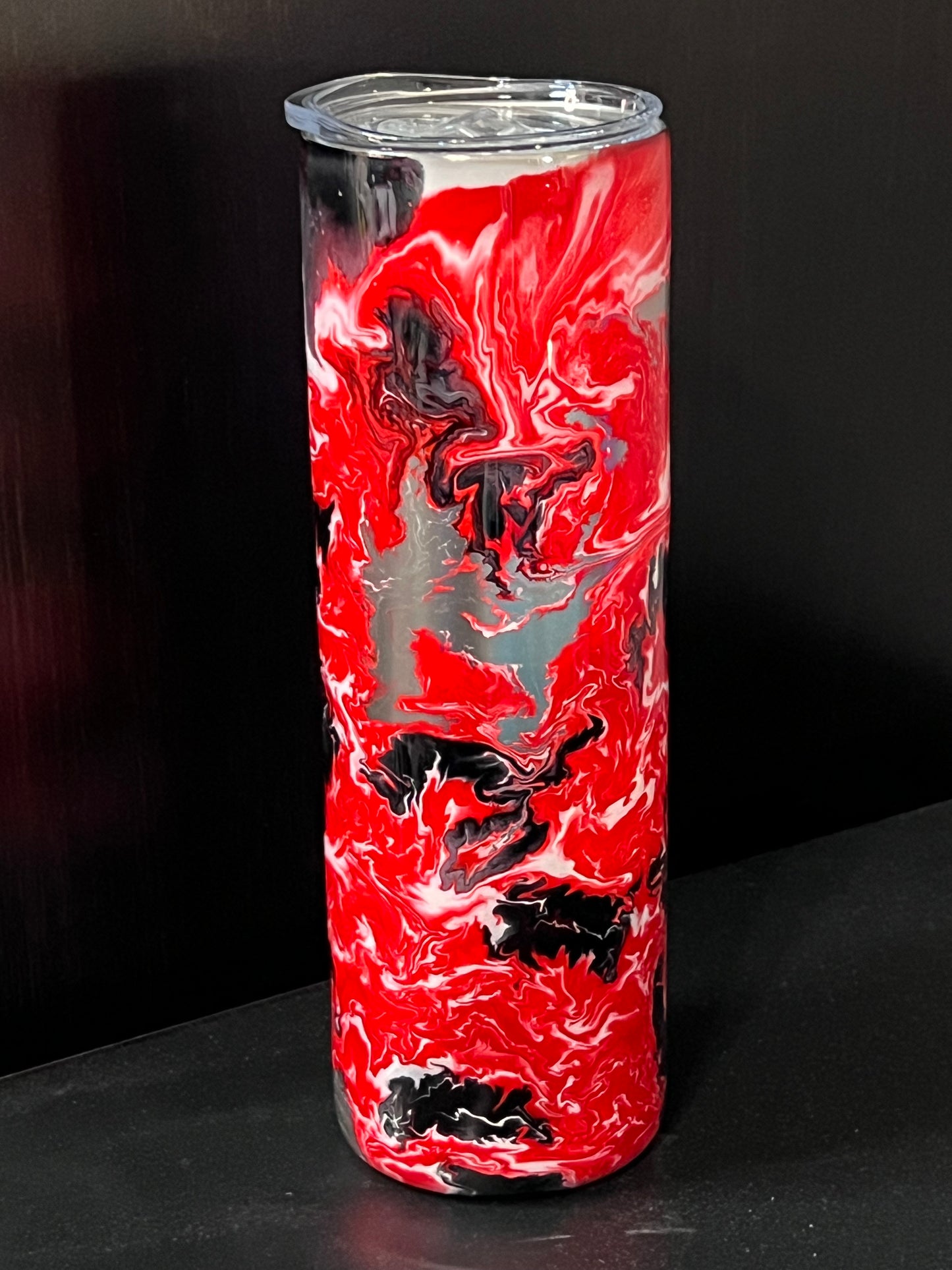 Red Swirl 30oz Skinny Tumbler-Pre Made-RTS