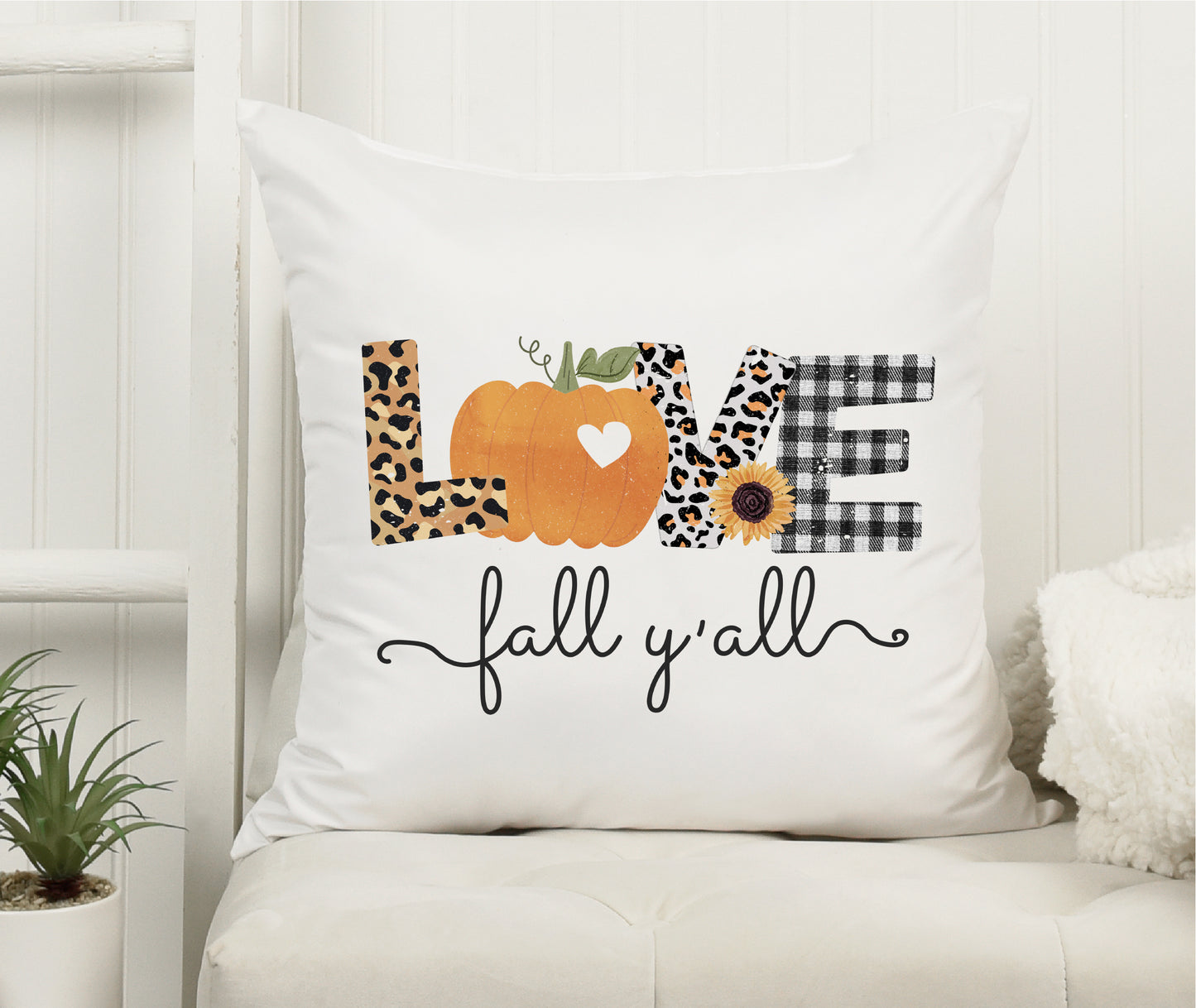 Love Fall Yall Throw Pillow
