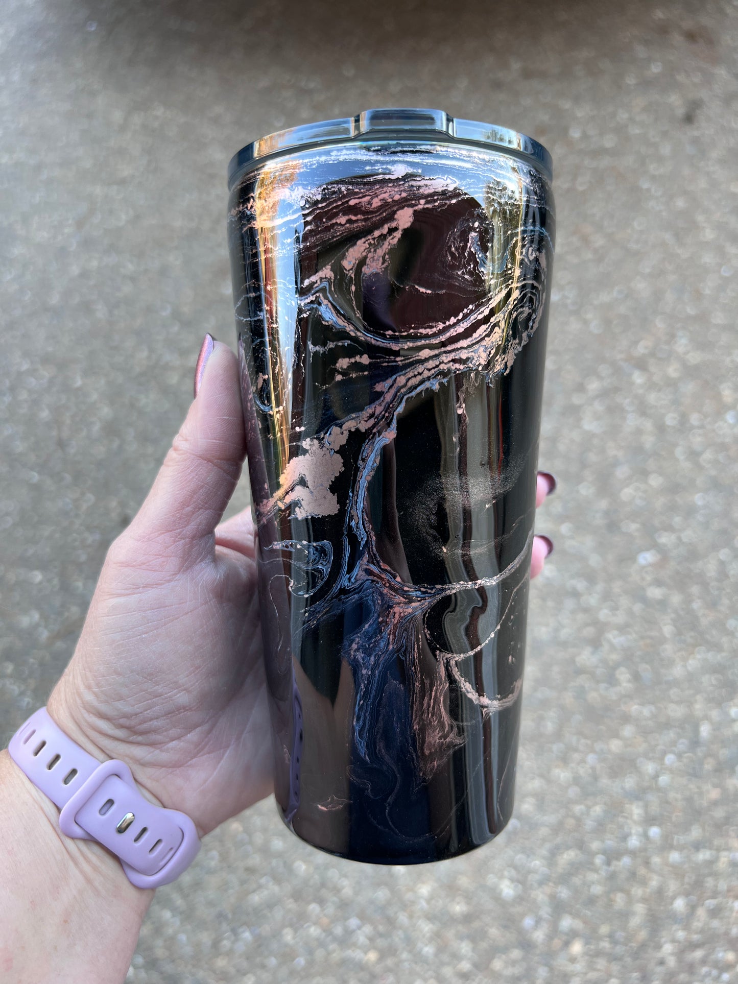 Black Marble 20oz Regular Tumbler-Pre Made-RTS