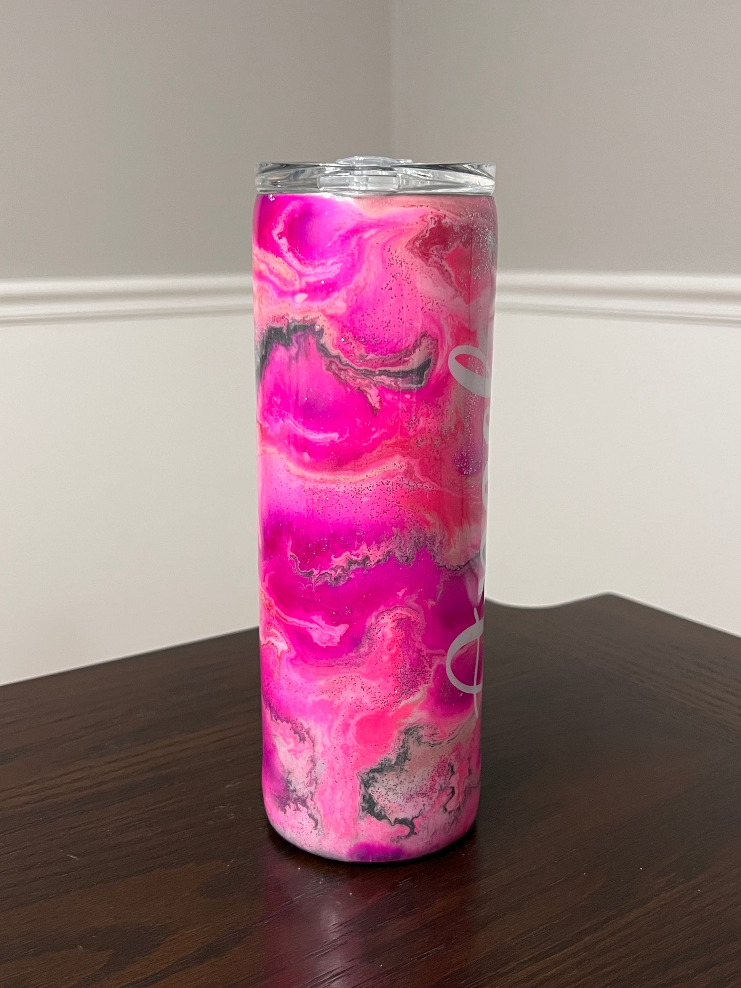 Pink and Dreamy 20oz Skinny Tumbler-Pre Made-RTS