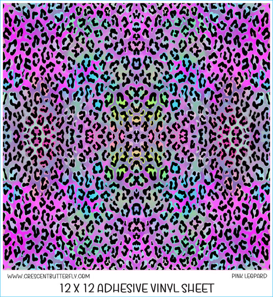 Pink Leopard Printed Vinyl Sheet