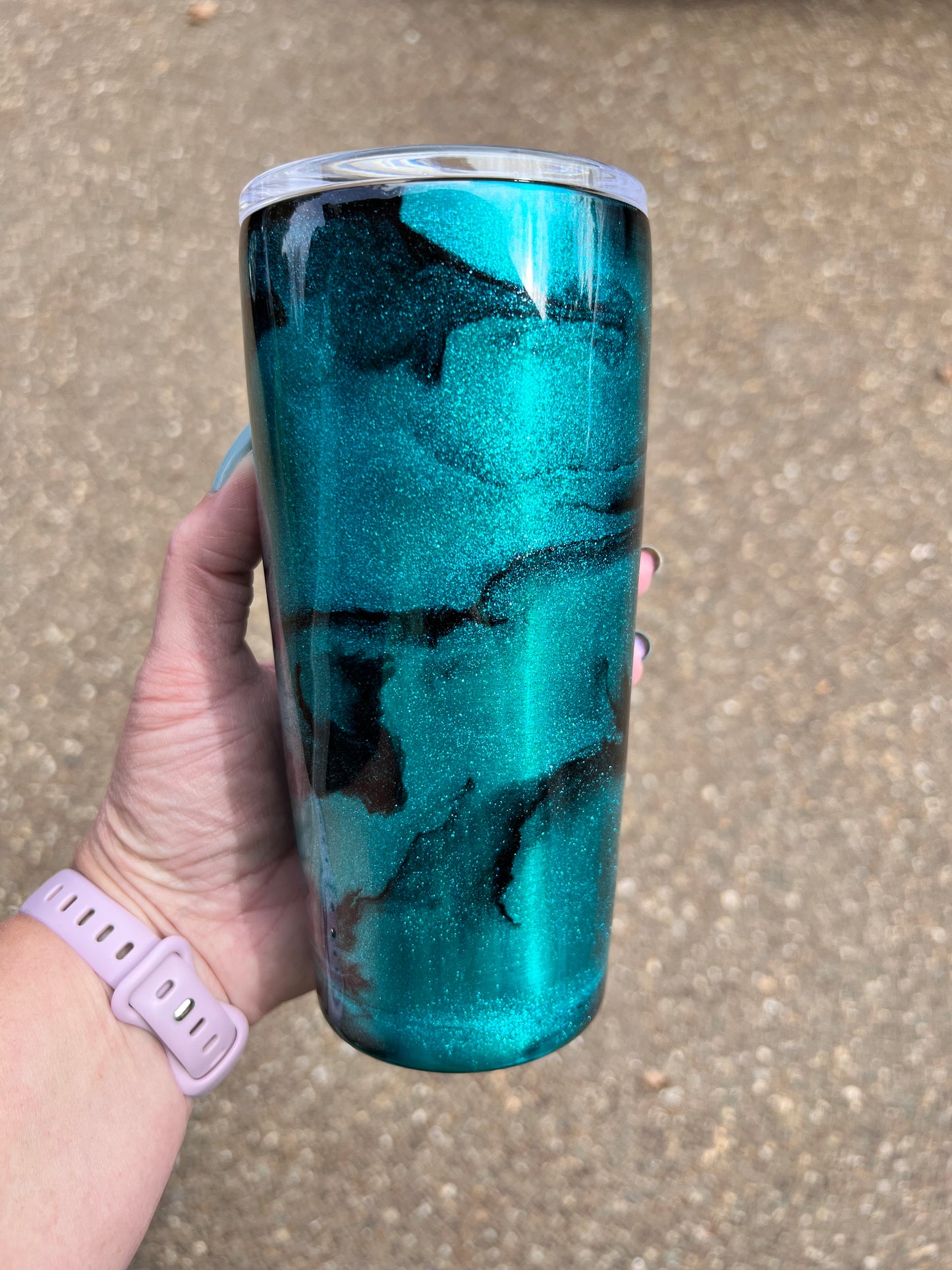 Teal & Black 20oz Reg Tumbler-Pre Made-RTS