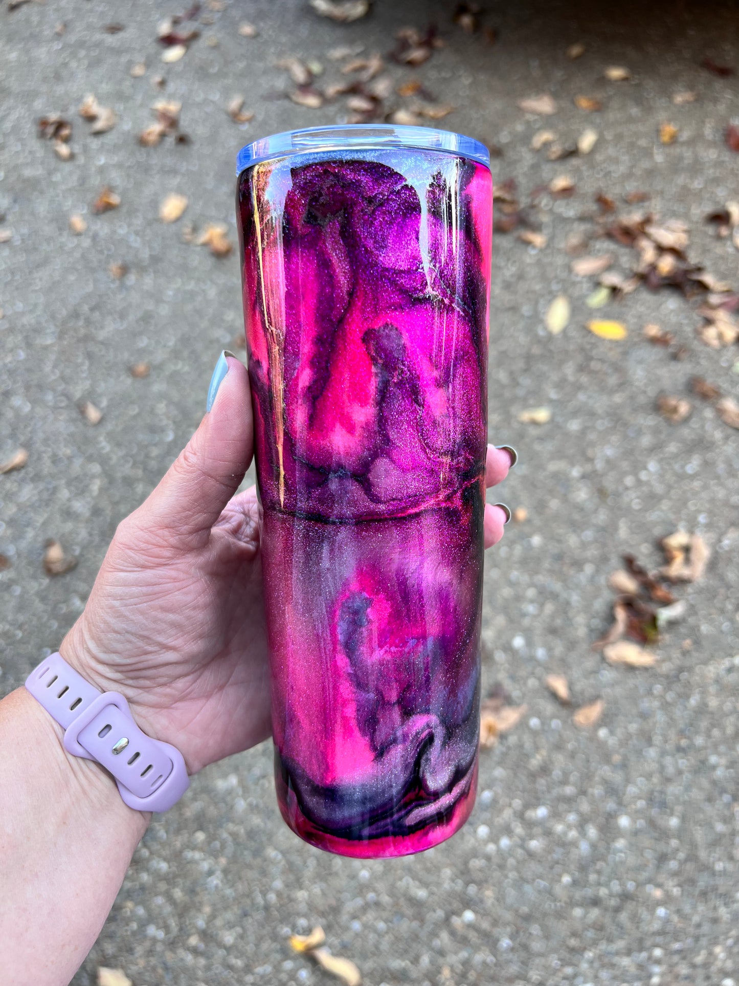 Pink & Black 20oz Skinny Tumbler-Pre Made-RTS
