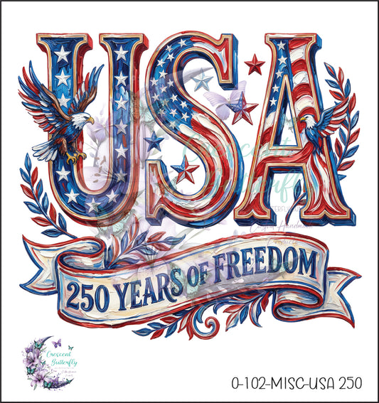 0-102-Misc-USA 250 UV DTF Decal