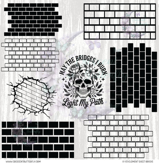 0-105-Element Sheet-Bricks UV DTF
