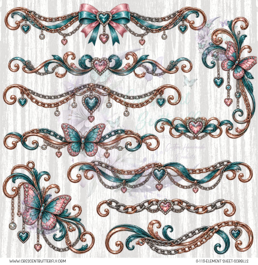 0-113-Element Sheet-Scrolls UV DTF