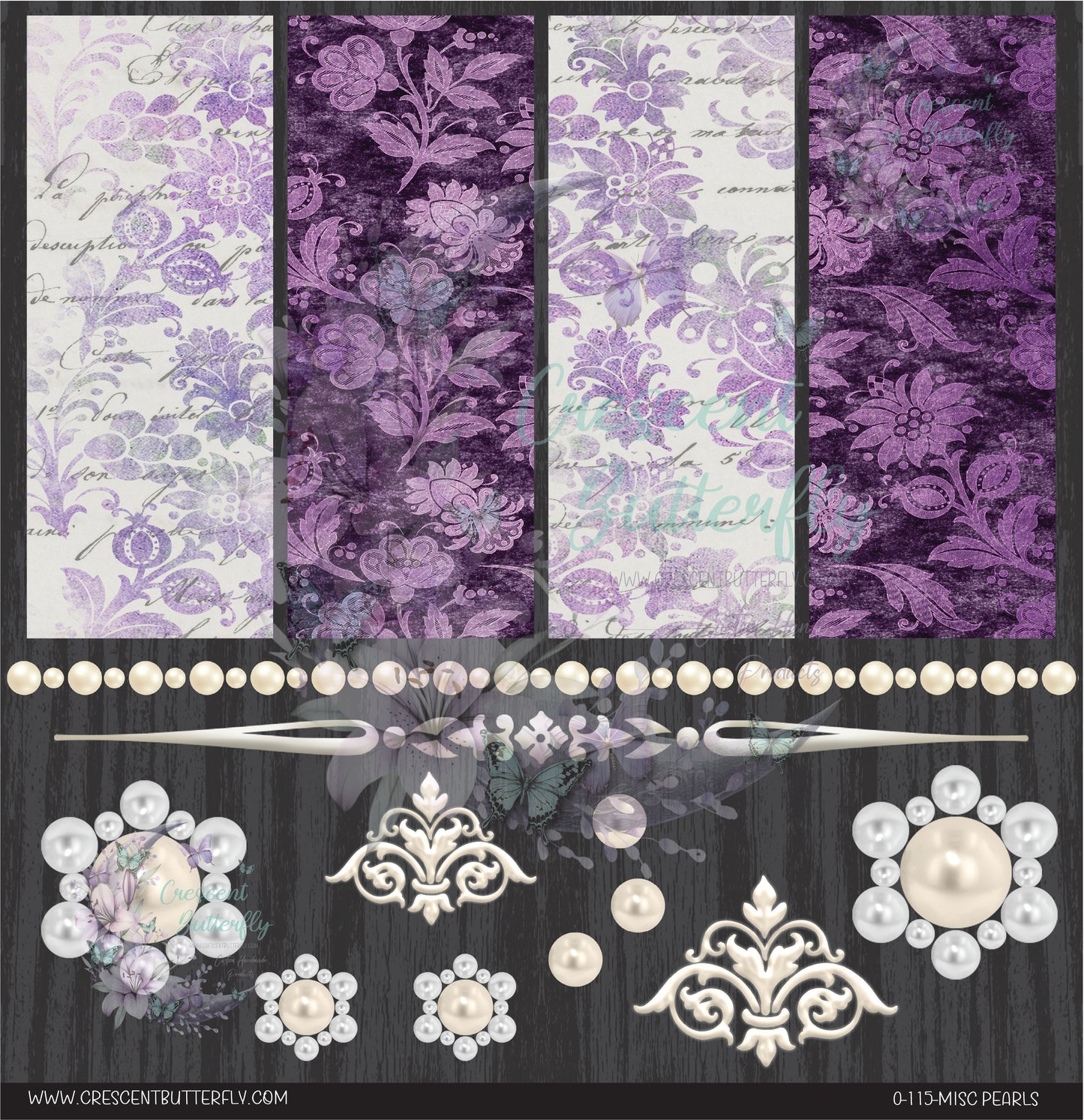 0-115-Misc Pearls 10x10 UV DTF Sheet