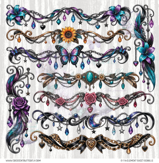 0-116-Element Sheet-Scrolls UV DTF