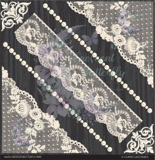 0-116-Misc Lace Pearls 10x10 UV DTF Sheet