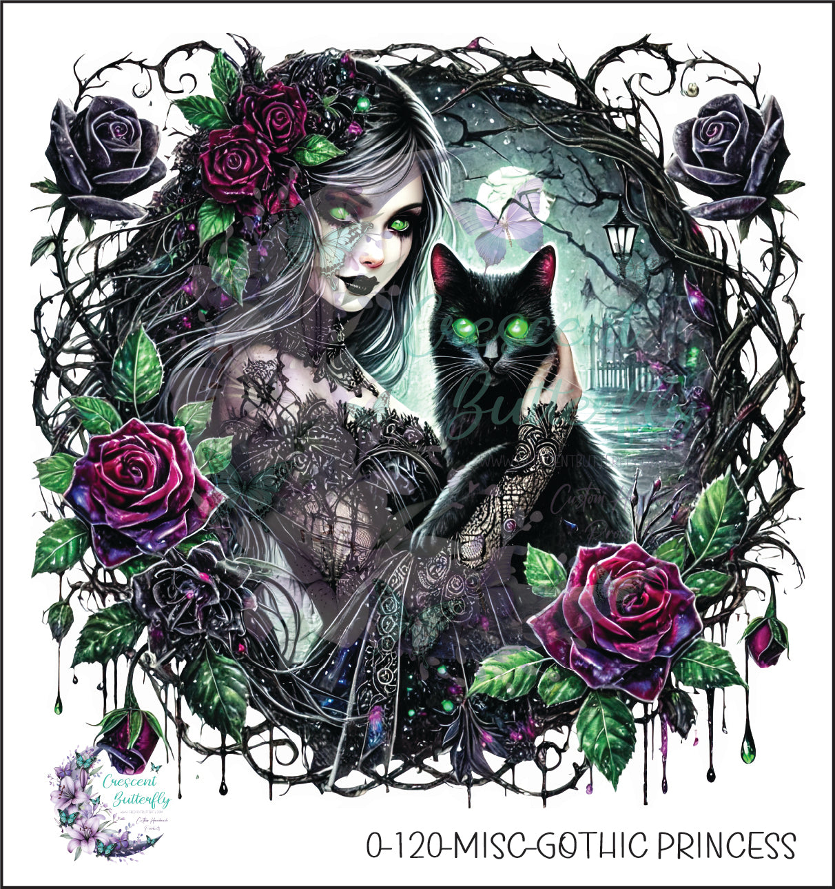 0-120-Misc-Gothic Princess UV DTF Decal