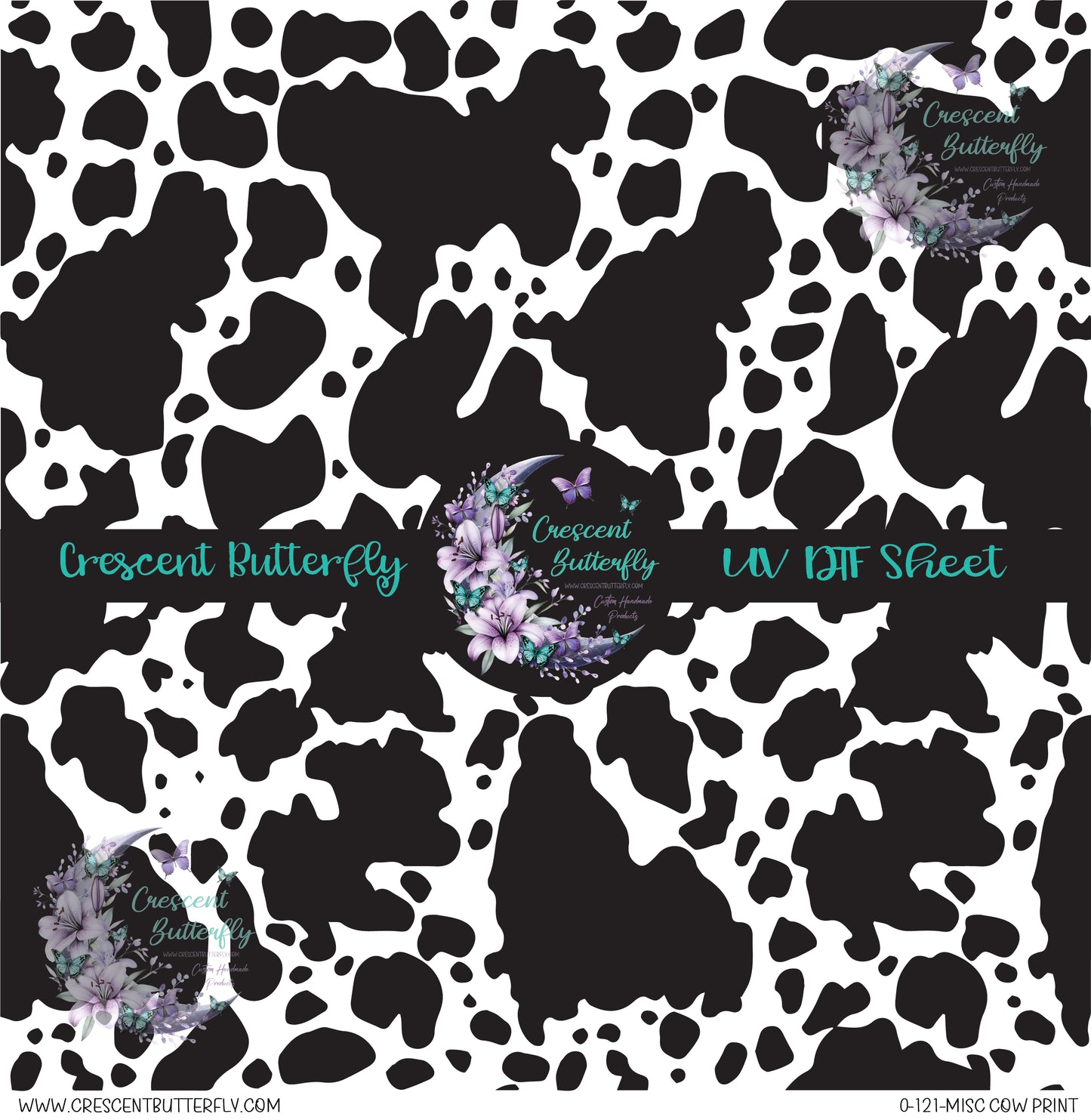 0-121-Misc Cow Print 10x10 UV DTF Sheet
