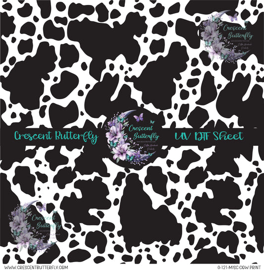 0-121-Misc Cow Print 10x10 UV DTF Sheet