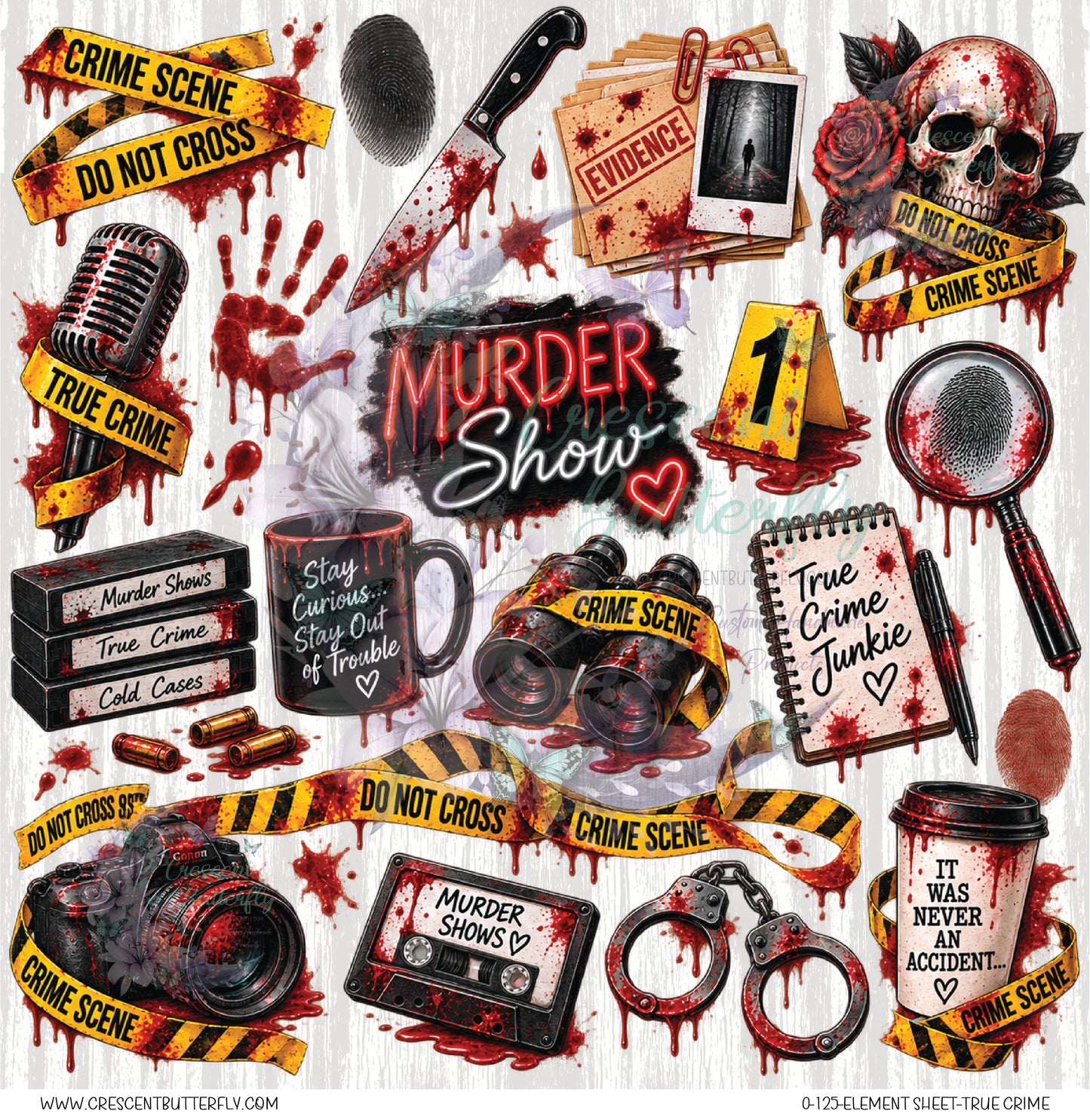 0-125-Element Sheet-True Crime UV DTF