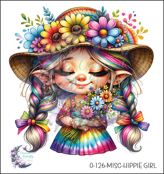 0-126-Misc-Hippie Girl UV DTF Decal