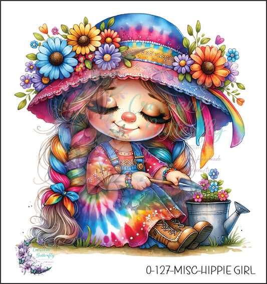 0-127-Misc-Hippie Girl UV DTF Decal