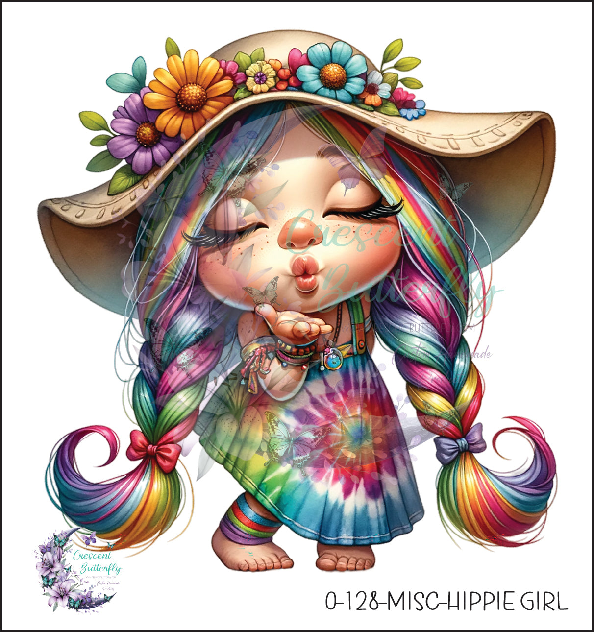 0-128-Misc-Hippie Girl UV DTF Decal