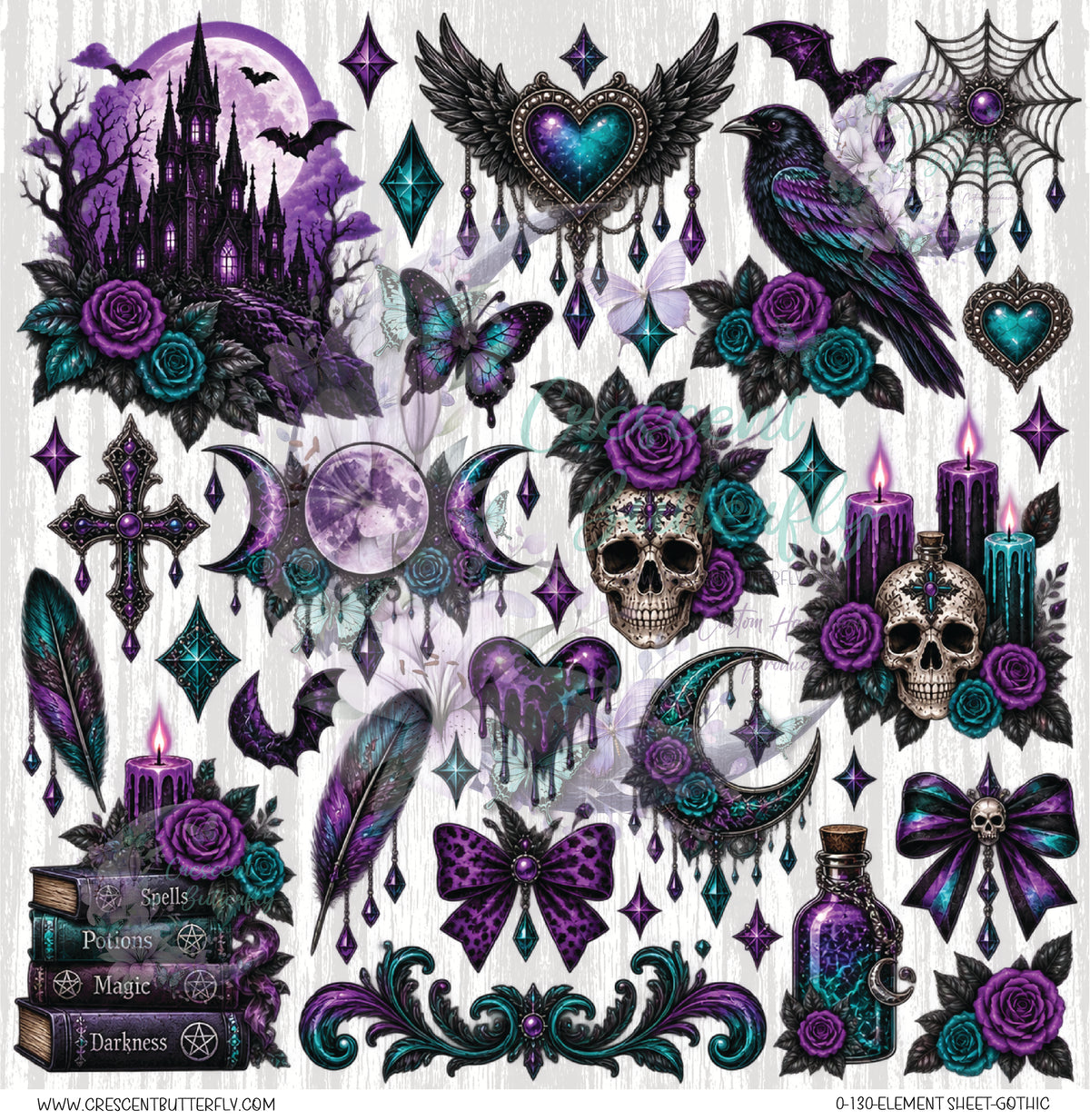 0-130-Element Sheet-Gothic UV DTF