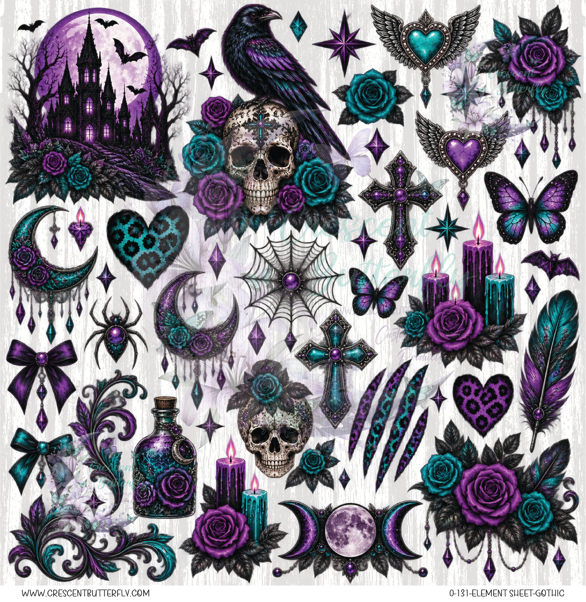 0-131-Element Sheet-Gothic UV DTF