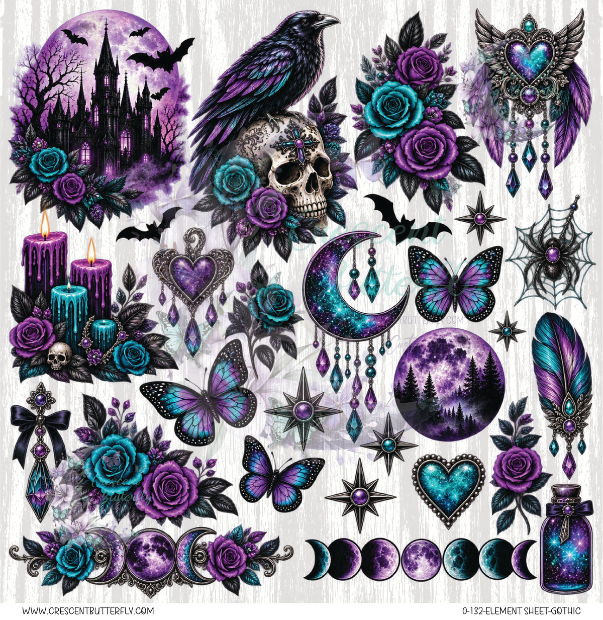 0-132-Element Sheet-Gothic UV DTF