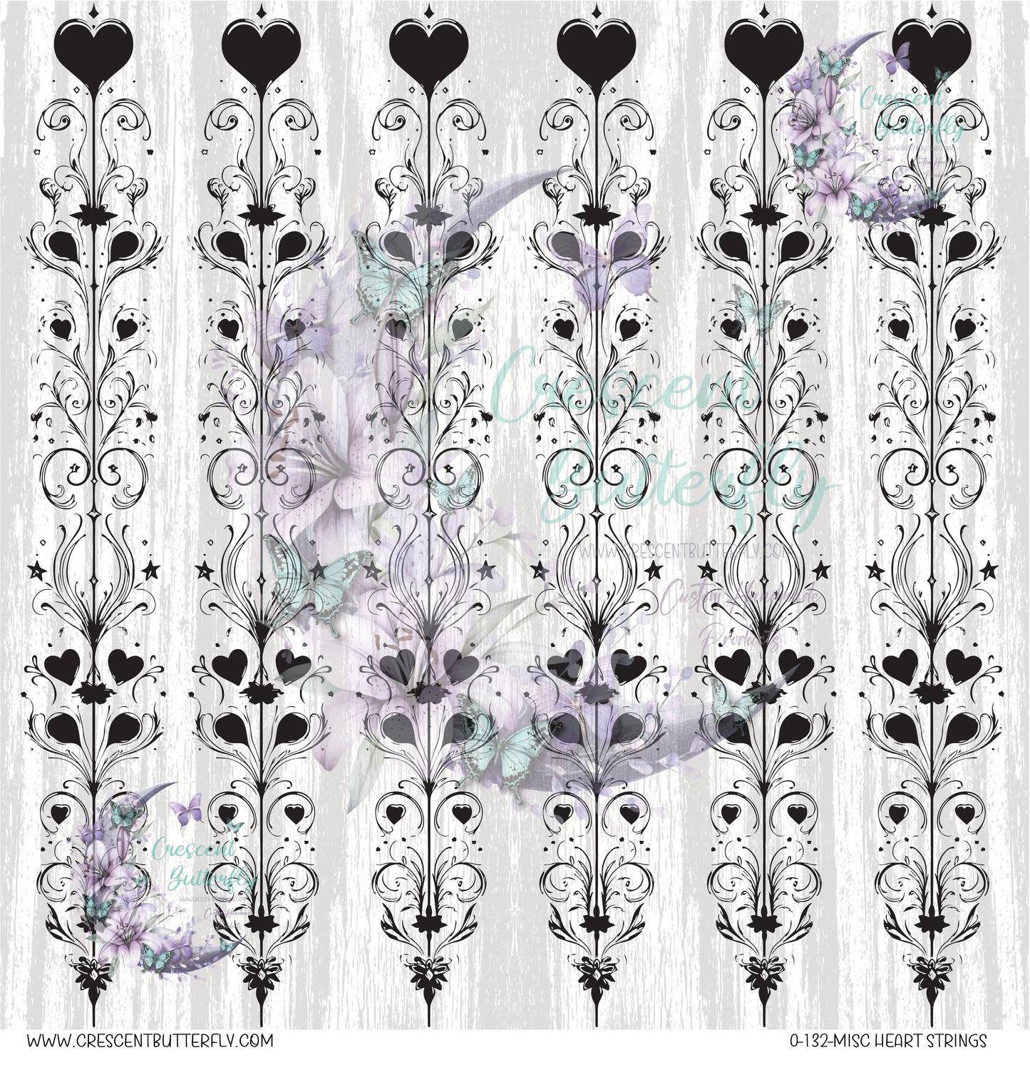 0-132-Misc Heart Strings 10x10 UV DTF Sheet