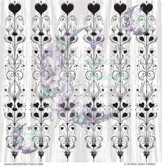 0-132-Misc Heart Strings 10x10 UV DTF Sheet