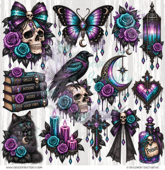 0-133-Element Sheet-Gothic UV DTF