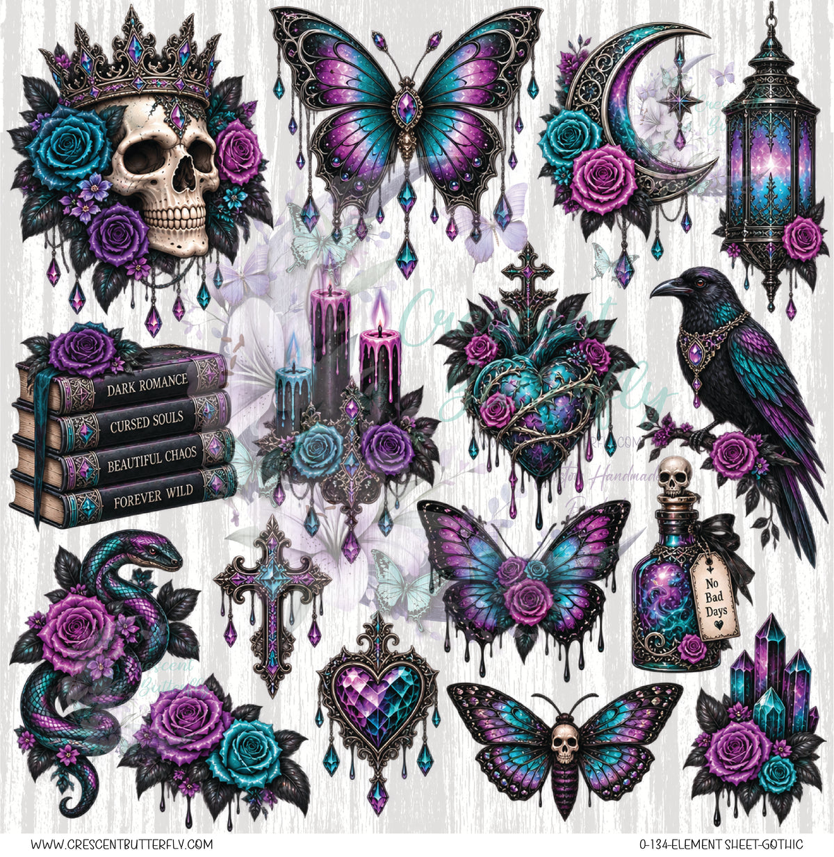 0-134-Element Sheet-Gothic UV DTF