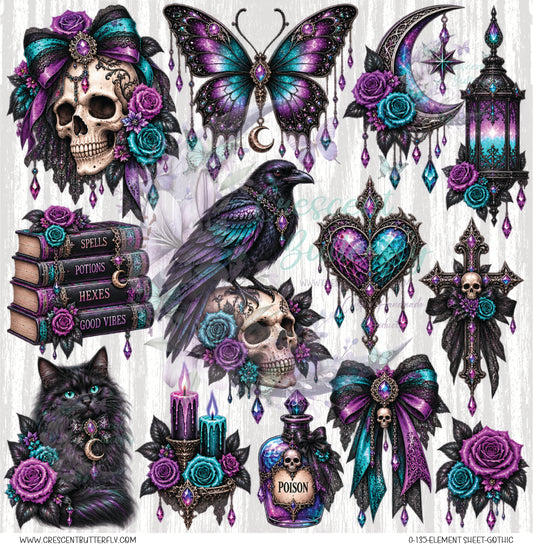 0-135-Element Sheet-Gothic UV DTF