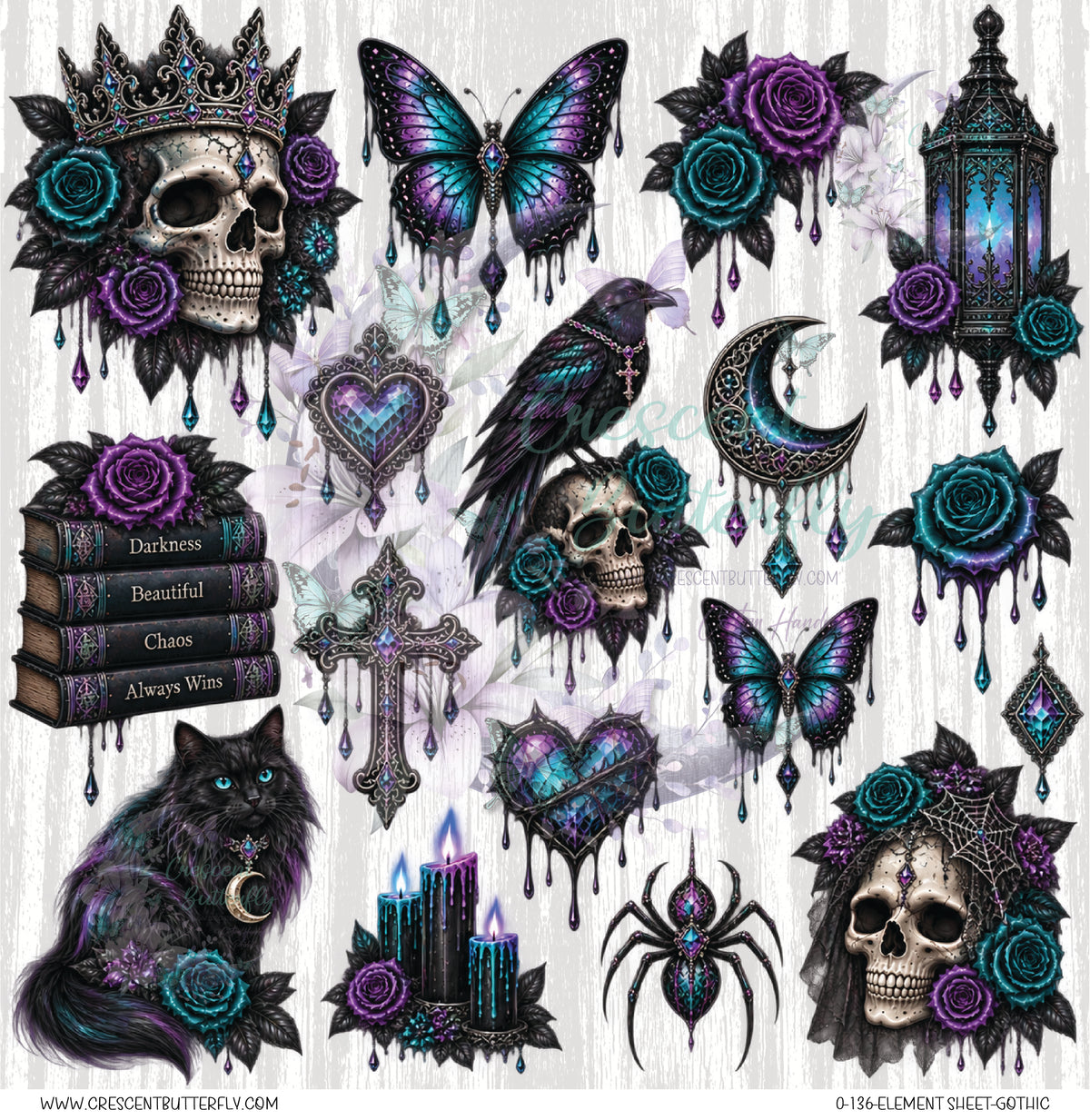 0-136-Element Sheet-Gothic UV DTF