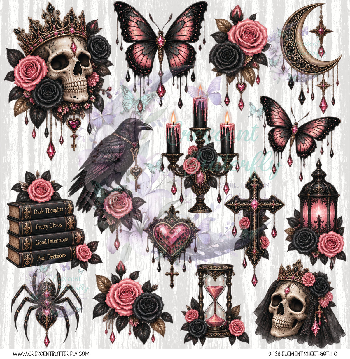 0-138-Element Sheet-Gothic UV DTF