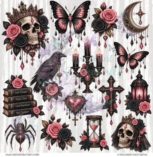 0-138-Element Sheet-Gothic UV DTF