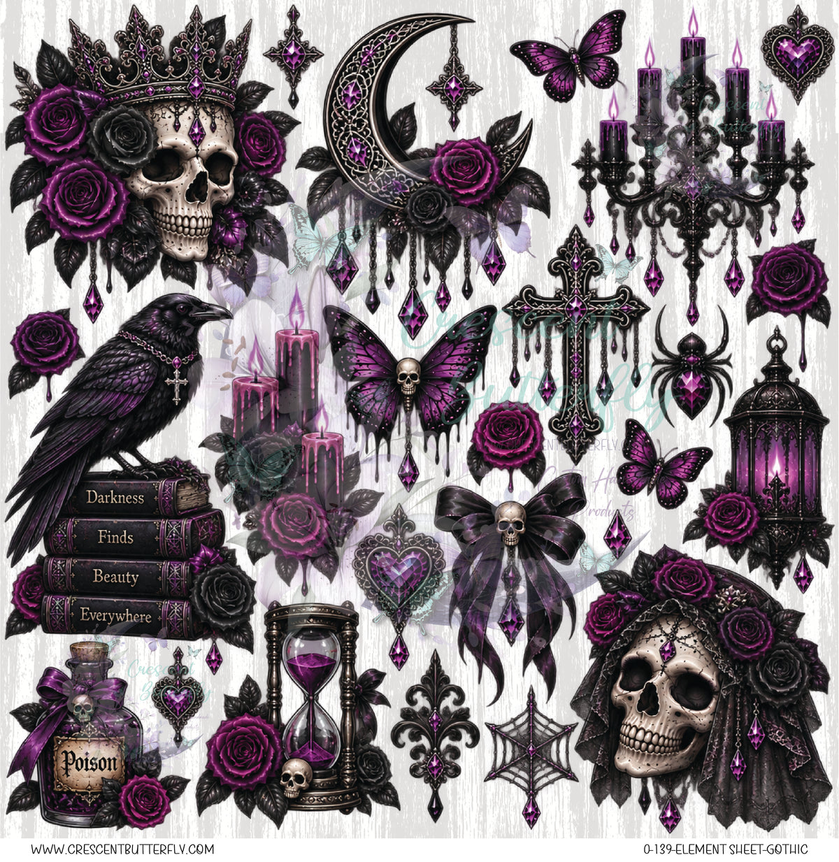 0-139-Element Sheet-Gothic UV DTF
