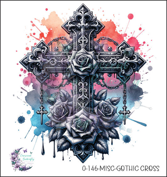 0-146-Misc-Gothic Cross UV DTF Decal