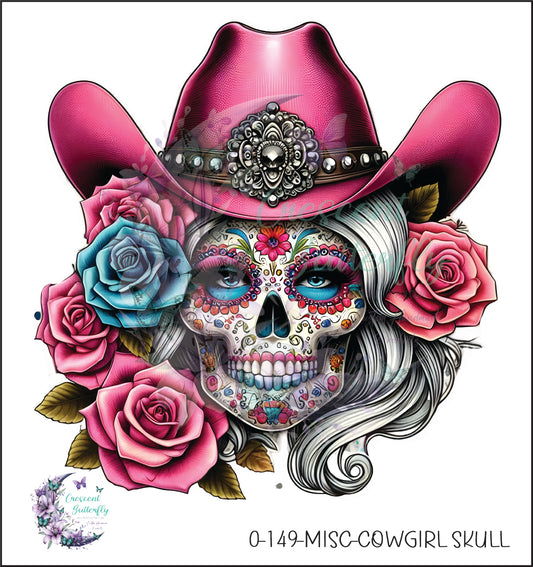0-149-Misc-Cowgirl Skull UV DTF Decal