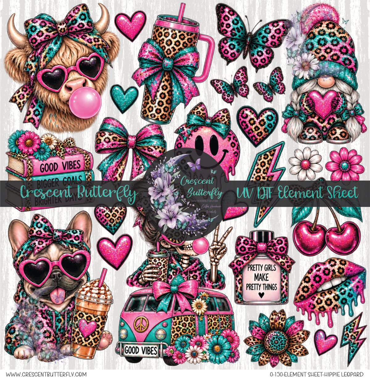 0-150-Element Sheet-Hippie Leopard UV DTF