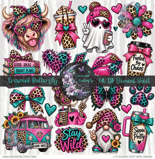 0-151-Element Sheet-Hippie Leopard UV DTF