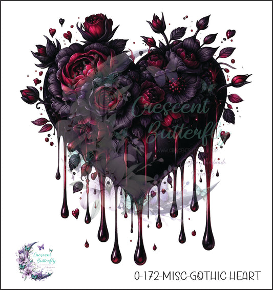 0-172-Misc-Gothic Heart UV DTF Decal