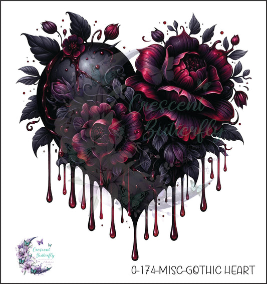 0-174-Misc-Gothic Heart UV DTF Decal