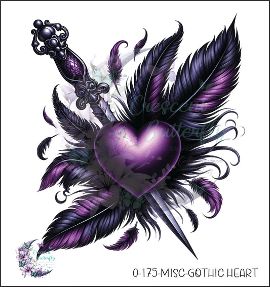0-175-Misc-Gothic Heart UV DTF Decal