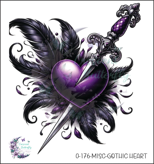 0-176-Misc-Gothic Heart UV DTF Decal