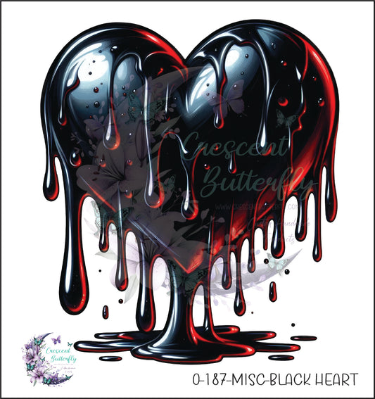 0-187-Misc-Black Heart UV DTF Decal